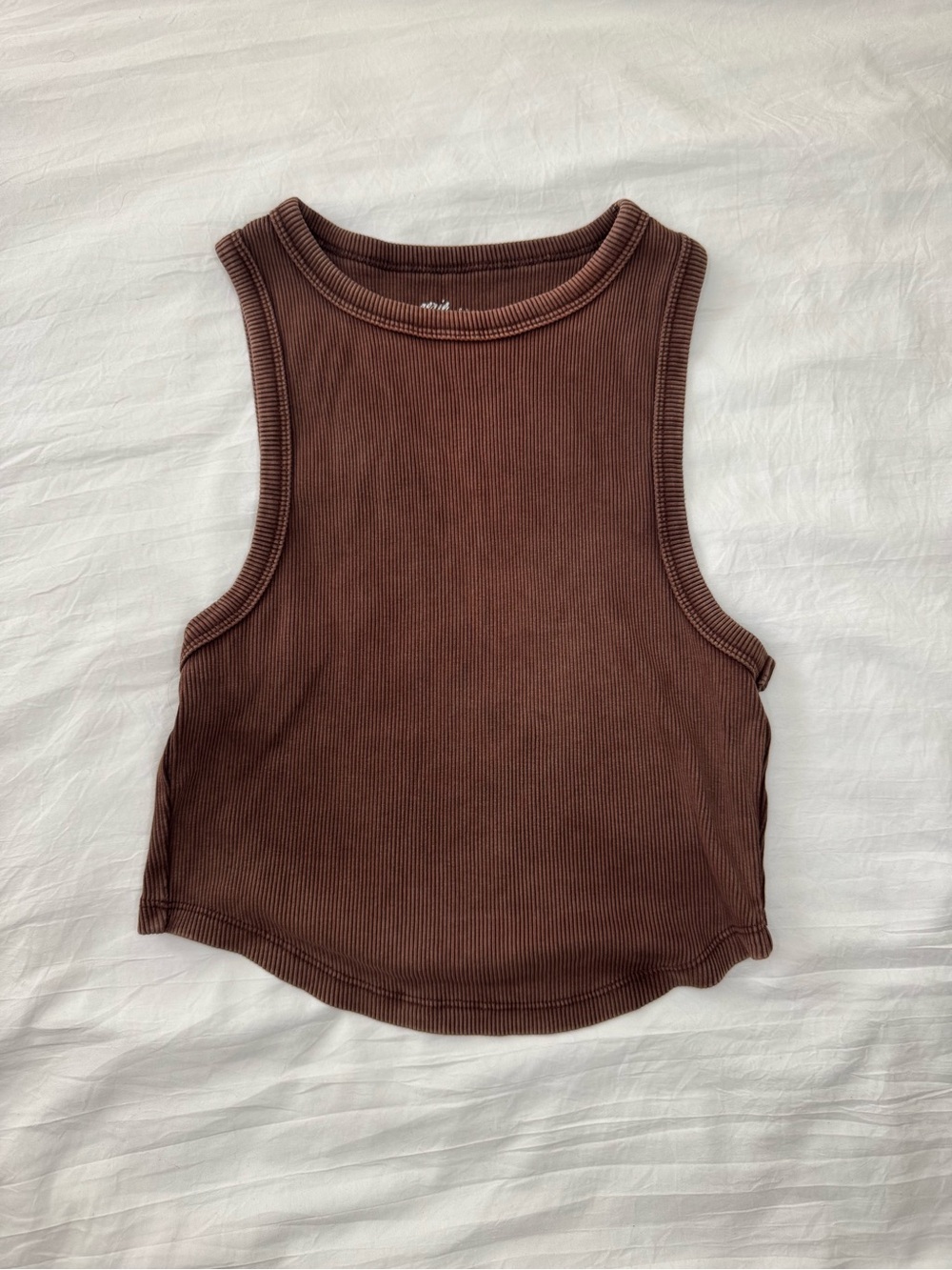 Aerie Brown Ribbed Tank Top - Women's Sleeveless Crop